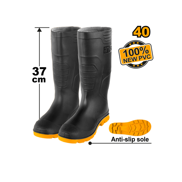 Bottes PVC noires Taille41 INGCO SSH092LYB.41