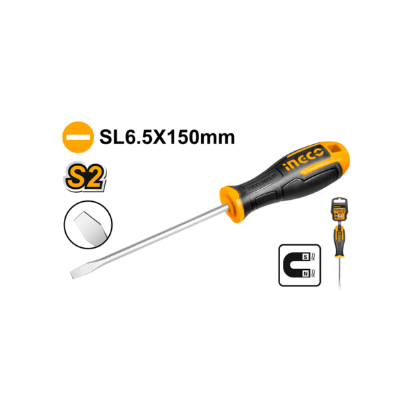 Tournevis pour vis à fente  D : 6,5mm INGCO HS286150