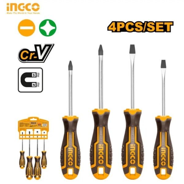 Jeu de 4 tournevis INGCO HKSD0428