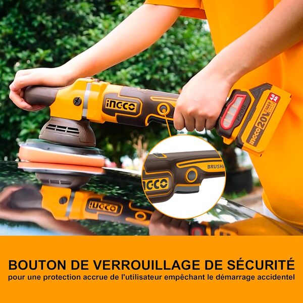 Polisseuse 42 V 150 mm avec 2 Batt + Chargeur - INGCO APLI42152