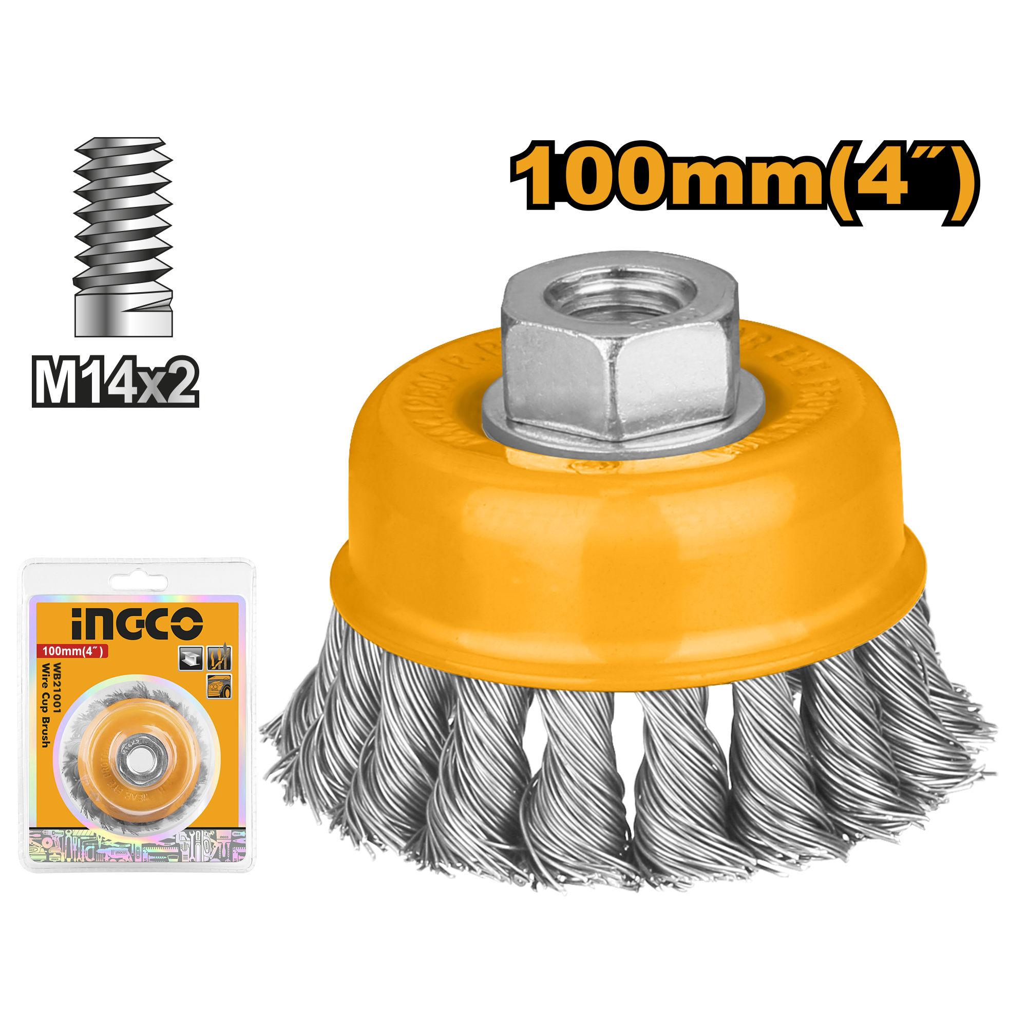 Brosse métallique torsadée 100mm INGCO WB21001