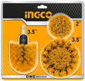 Jeu de 3 Brosses de nettoyage pour visseuse à poils souples INGCO WCBM0301