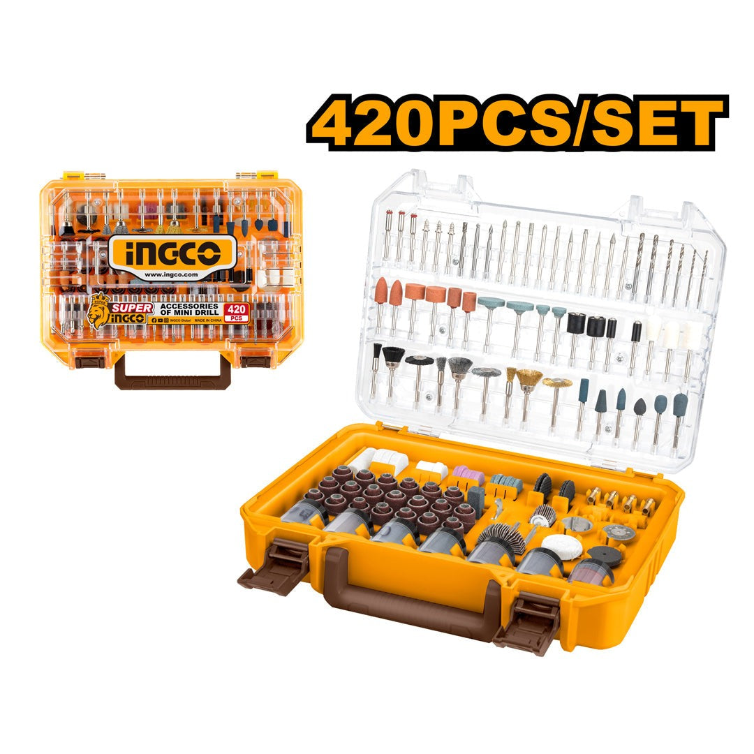 Malette Accessoires pour Mini Perceuse 420pcs INGCO AKMG4208