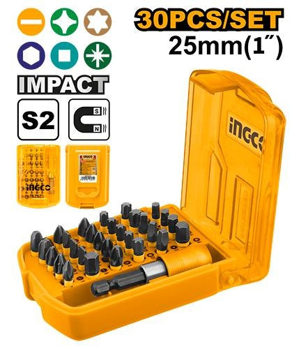 Jeu d'embouts 25mm 30pcs INGCO AKSD68303