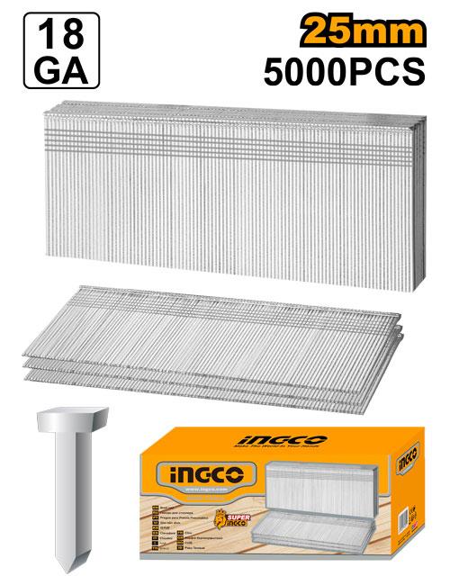 5000 Clous Galvanisés Lisses Calibre18 - 20x1,2 mm - INGCO ANA18201