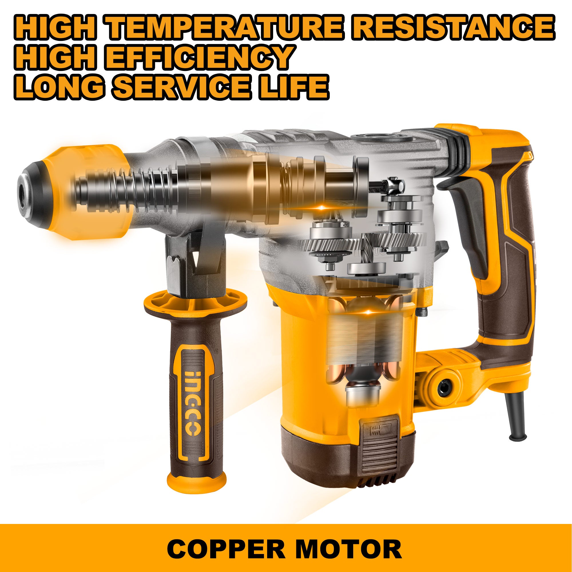 Marteau perforateur SDS Plus 1500W 32mm + 5 access INGCO RH150038