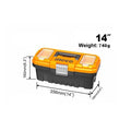 Boîte à outils pvc charnières métal 14" INGCO PBX1402