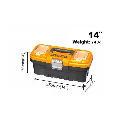 Boîte à Outils PVC Charnières Métal 14" - INGCO PBX1402