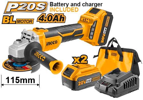 Meuleuse 115 mm 20 V Sans Batterie/chargeur - INGCO CAGLI1152