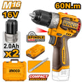 Perceuse Visseuse Brushless 16 V 60nm + 2batteries X2.0 AH - INGCO CIDLI16682