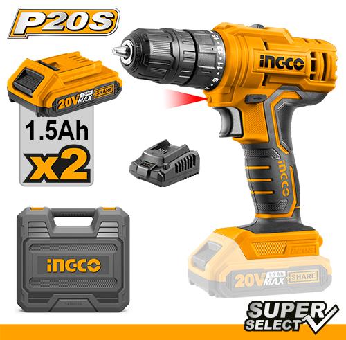 Meuleusedroite Sans Fil - 20 V - 2batt 4,0 AH + Chargeur - INGCO CDGLI20012
