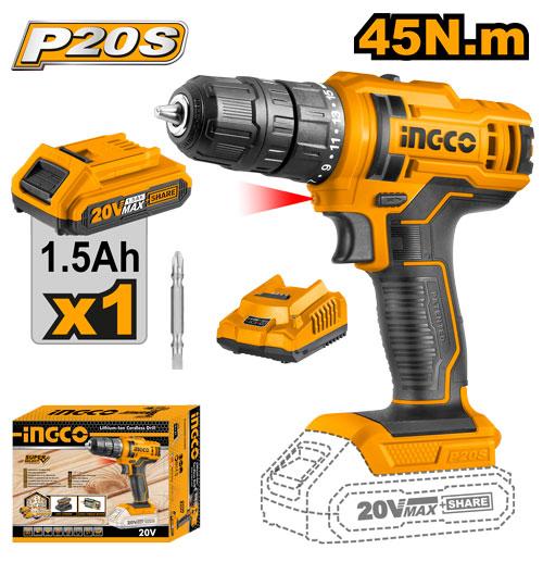 Visseuse Sans Fil Lithium 20 V 45nm 1batterie - INGCO CDLI20051