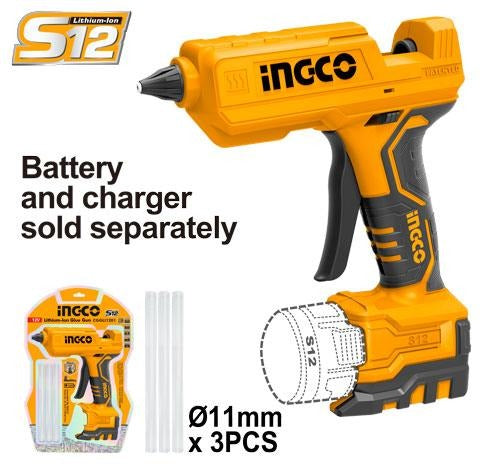 Pistolet à Colle 12 V Batterie Chargeur Non Inclus - INGCO CGGLI1201