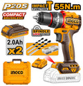 Perceuse Visseuse à Percussion Brushless 20 V + 47 Acc 55n/m - INGCO CIDLI20558