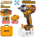 Boulonneuse 650n.m avec 2 Batt + Chargeur - INGCO CIWLI2065