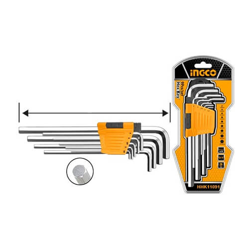 Clés Hex Set de 9 Pièces 1.5-10 mm - INGCO HHK11091