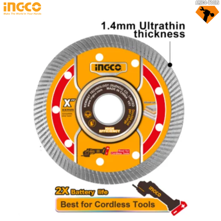 Disque Diamanté Ultra-mince à Rebord 115 mm - INGCO DMD051151