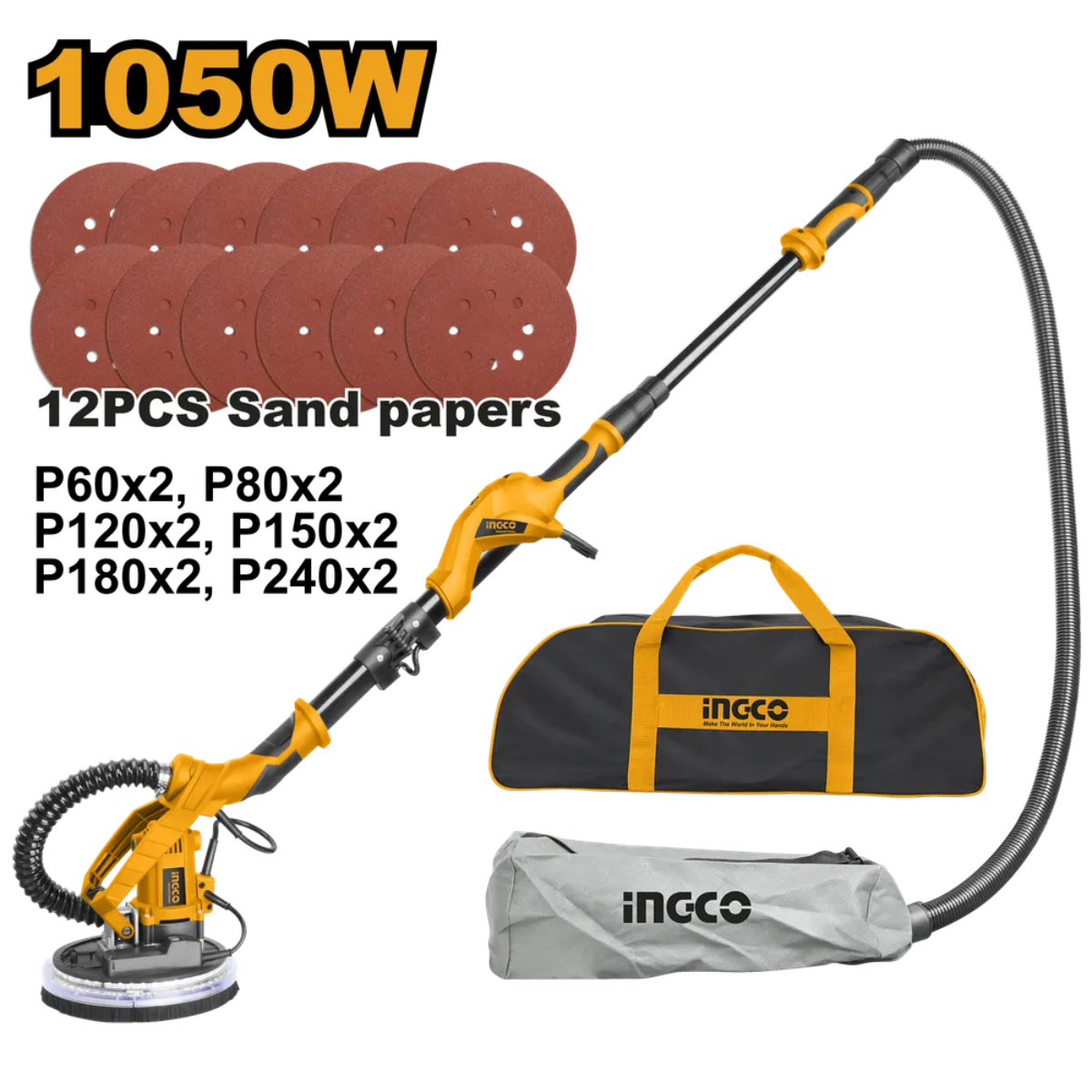 Papier Abrasif pour Ponceuse Girafe 255 mm - INGCO DWS10501-SP-122