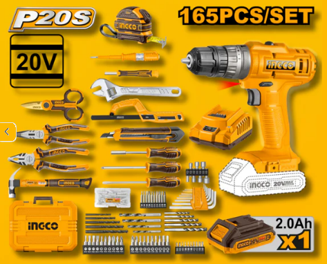 Coffret d'outils combinés de 165 pièces INGCO HKTHP51658