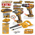 Pack 3 Machines Visseuse 76nm + Clé à Choc + Souffleur - INGCO COSLI250182