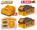 Pack de 2 Batteries 5ah +Chargeur INGCO FBCPK2425