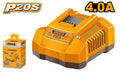 CHARGEUR À BATTERIE 20V 4,0A FAST Yellow INGCO FCLI20411