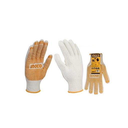 Gants tricotés avec points en PVC  XL INGCO HGVK05