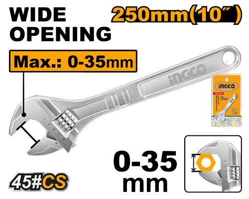 Clé à Molette 250 mm 0-30 mm - INGCO HADW131102