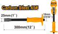 Burin plat Tête:24mm Lr:300mm Acier de carb INGCO HCCL082412