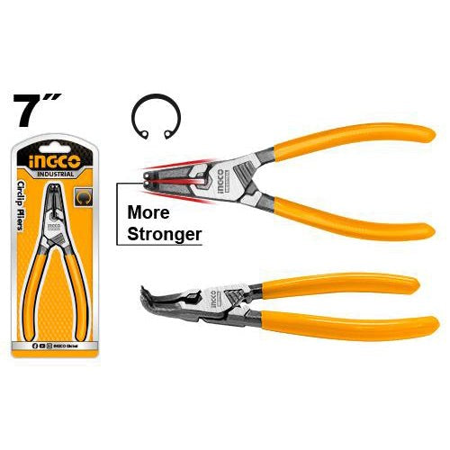 Pince circlips interieur à tête courbée 180mm INGCO HCCP261804