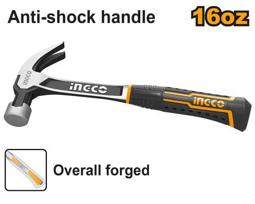 Marteau de menuisier 450g Tête forgée SS INGCO HCHS8016