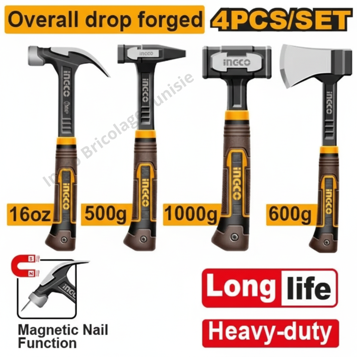 Kit De 4 Marteaux INGCO HCH9004