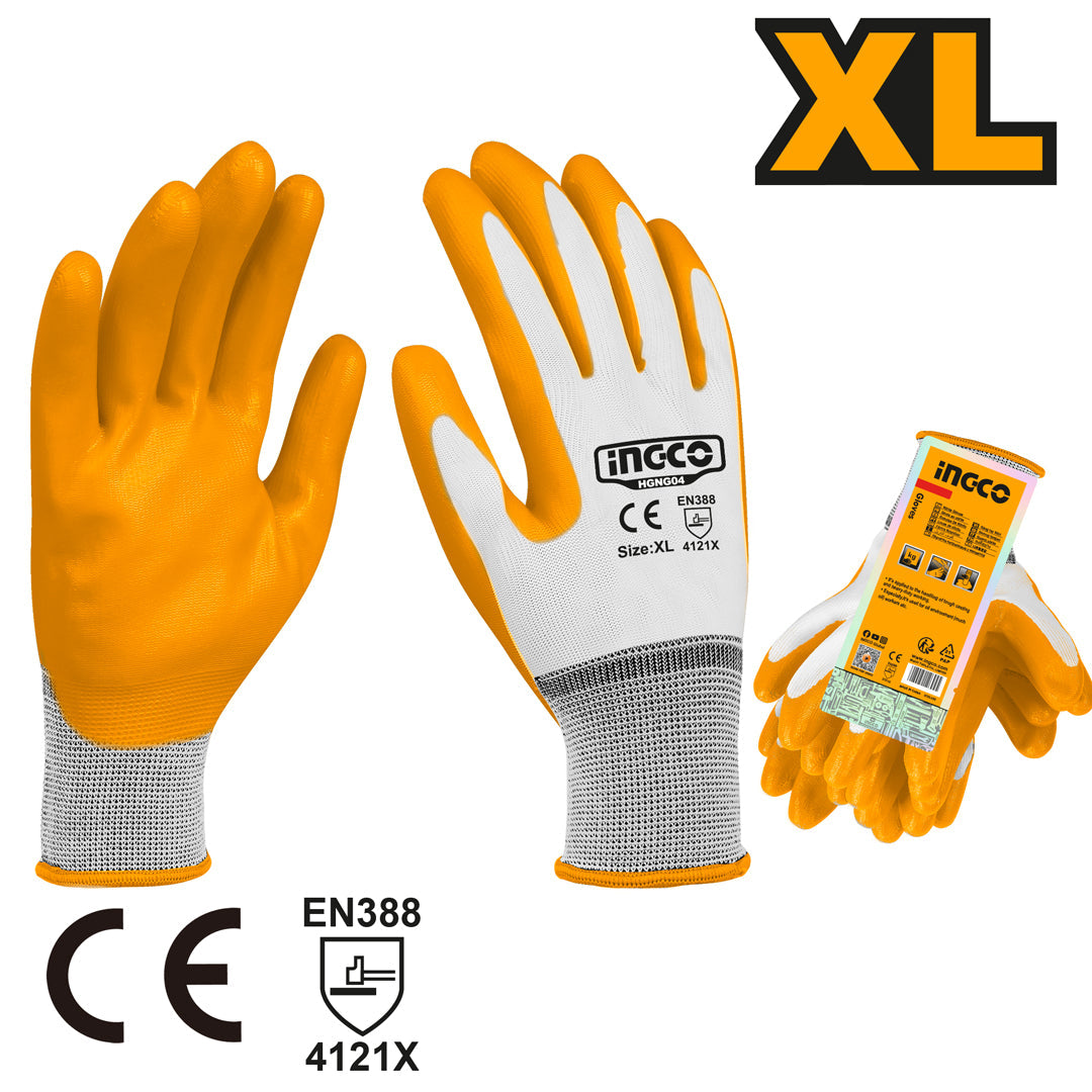 Gants en Nitrile Enduit Taille XL INGCO HGNG04