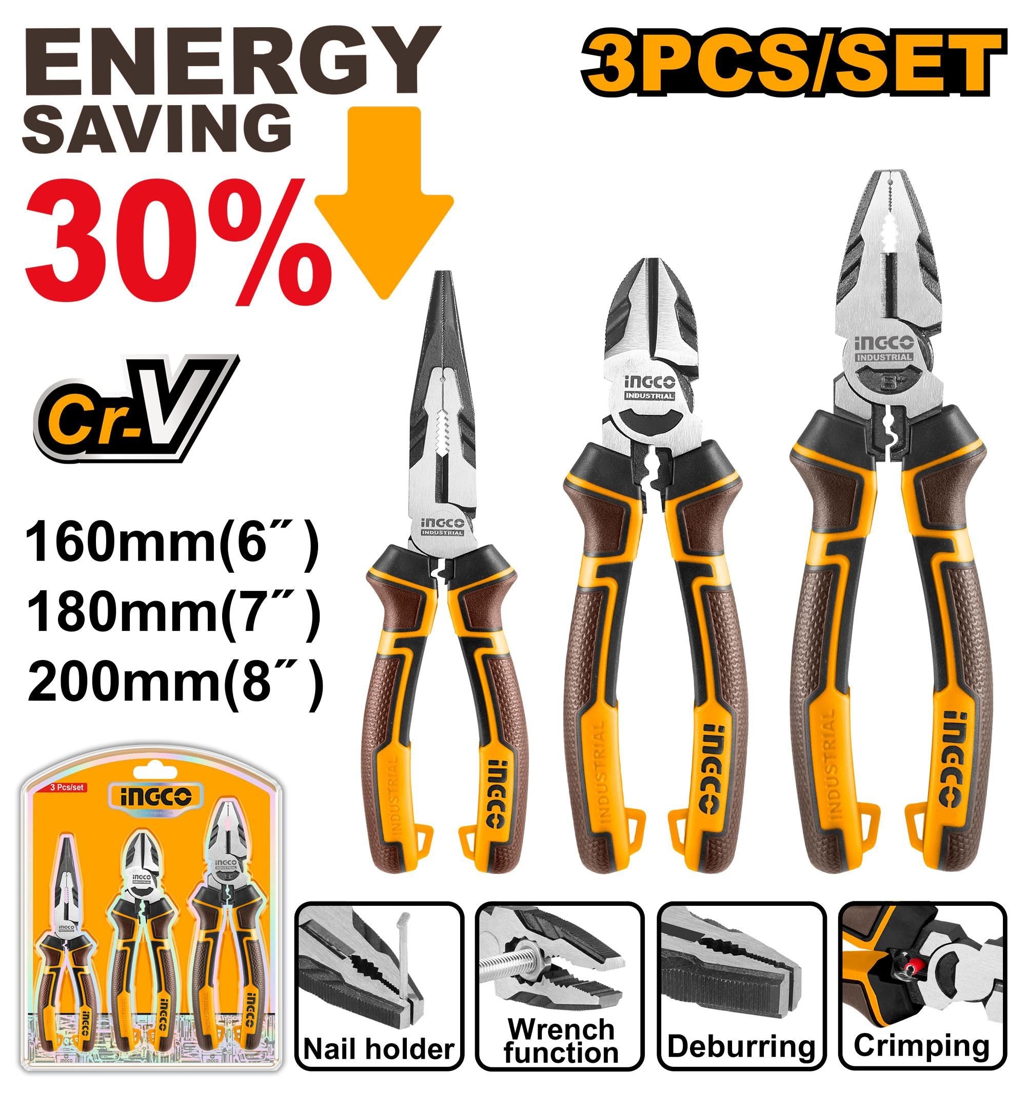 Set de 3 pinces haute performance INGCO HKHLPS2831