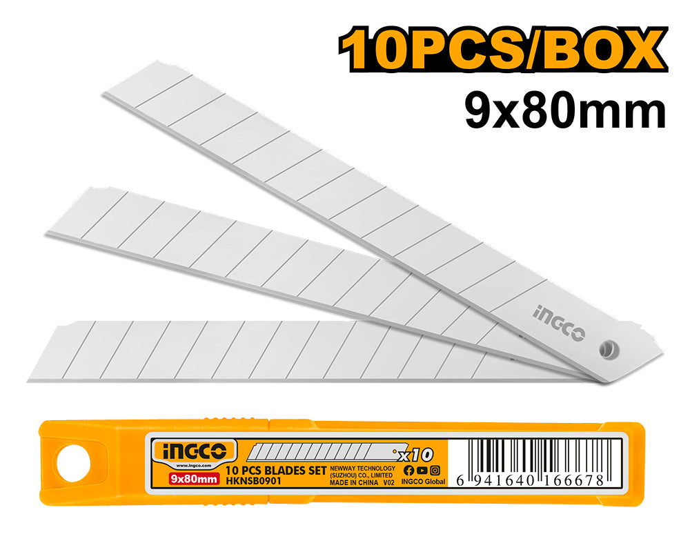 Boîte de 10 lames de cutter 9*80mm INGCO HKNSB0901