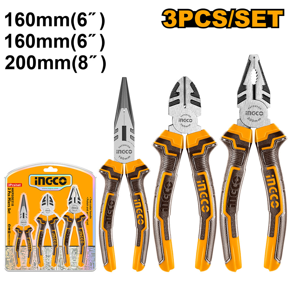 Set de 3 Pinces Professionnelles INGCO HKPS08318