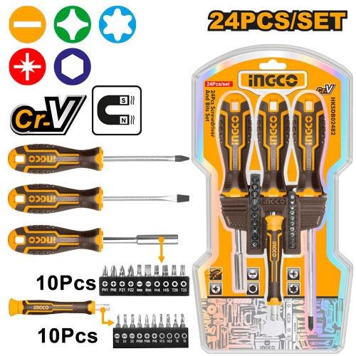 Jeu de 24 Tournevis et Embouts - INGCO HKSDB02482