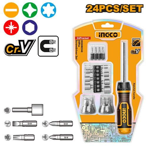 Coffret tournevis 24 embouts INGCO HKSDB0248
