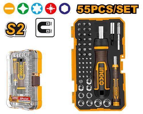 Set de 55 pièces pour tournevis INGCO HKSDB0558