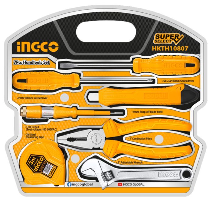 Jeu d'outils à main 7pcs SS INGCO HKTH10807