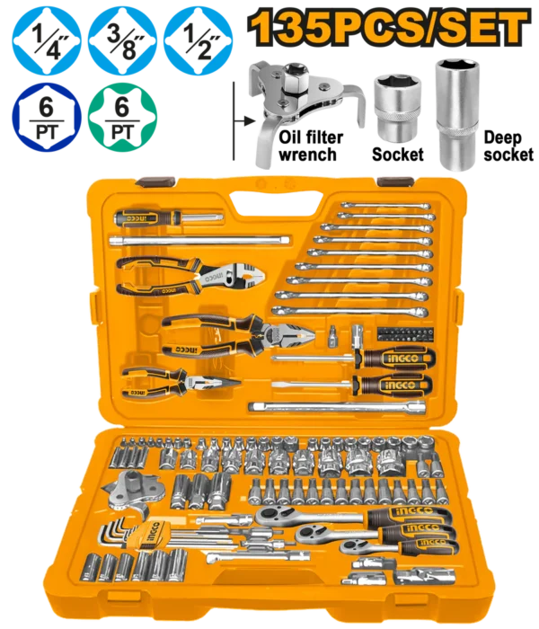 Coffret à Outils 135pcs - INGCO HKTHP21351