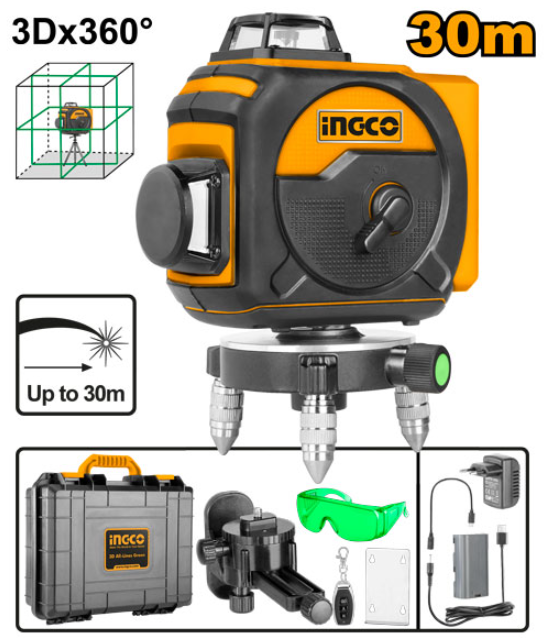 Niveau Laser 3D A Batterie 16V Ingco 0-35Mm INGCO HLL301201