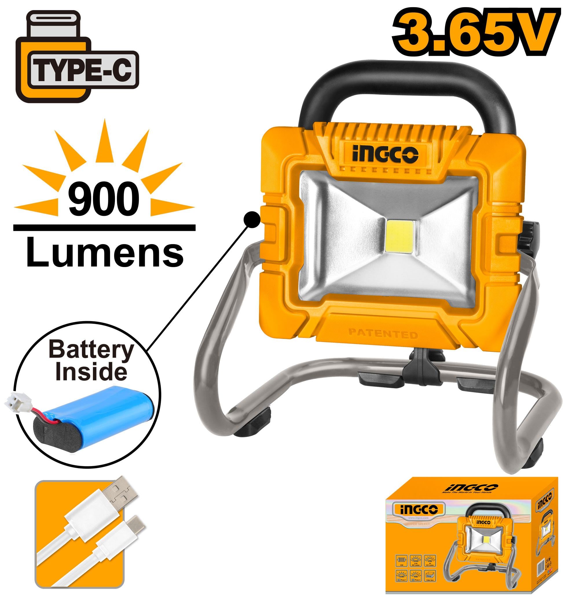 Projecteur 3.65 V Chargeur Tupe C - INGCO HRLF4415