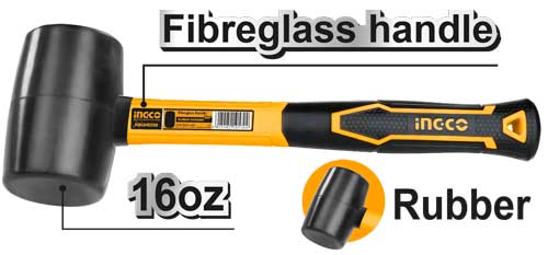Massette 450g Poignée en fibre de verre INGCO HRUH8216