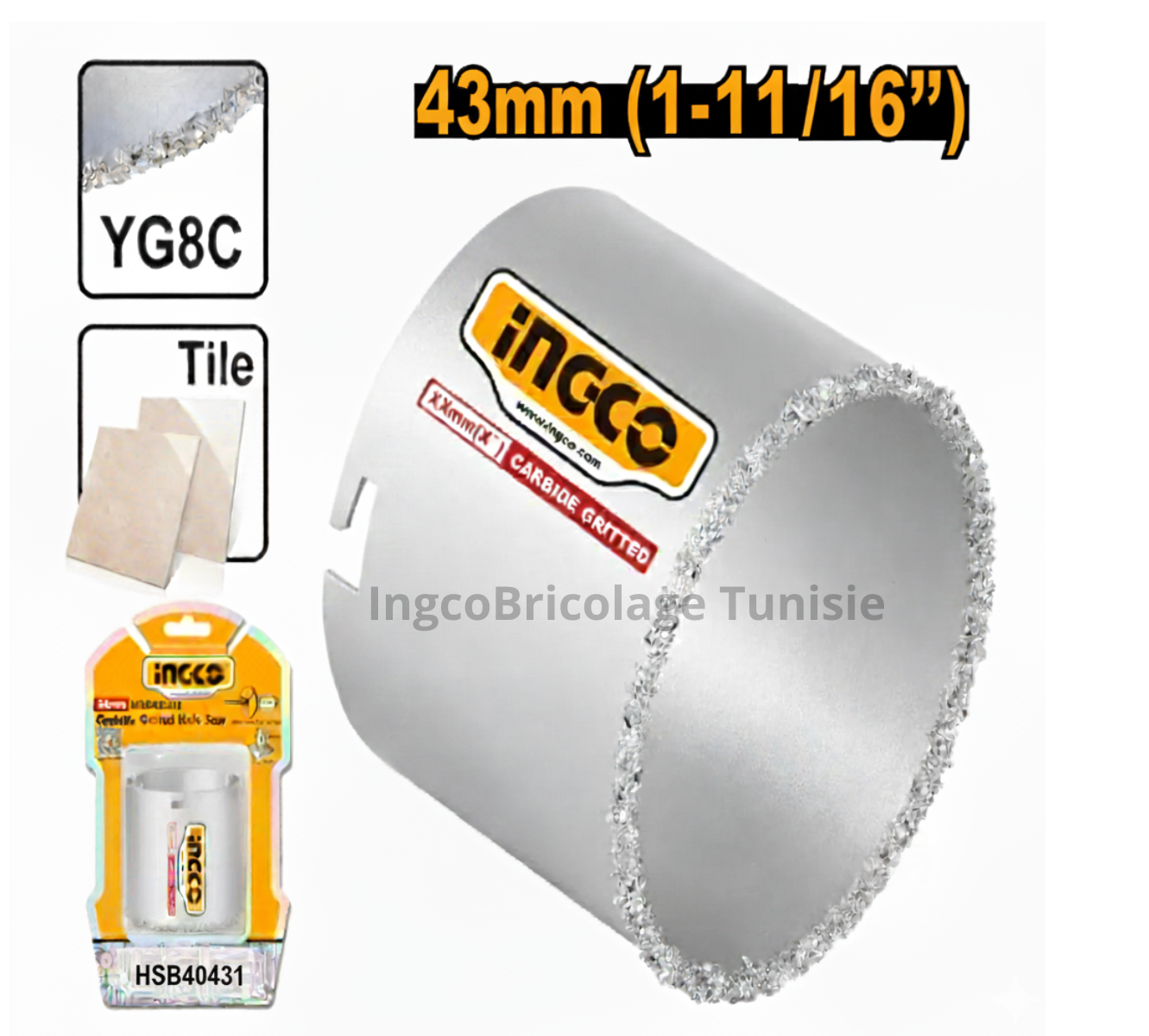 Scie-cloche 43 mm - INGCO HSB40431