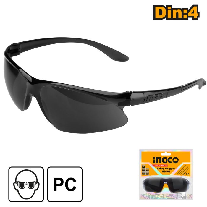 Lunettes De Sécurité Noires INGCO HSG06