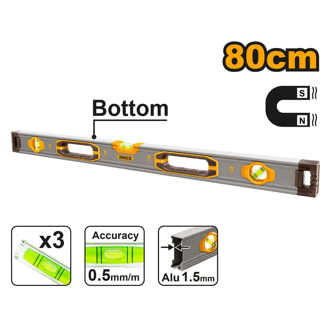 Niveau à Bulle Magnétique 80 cm - INGCO HSL38080M