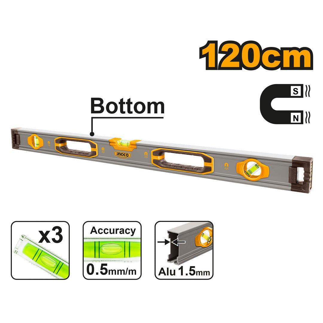 Niveau à Bulle Magnétique 120 cm - INGCO HSL38120M