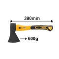 Hache  600g  Longueur: 360mm Tête forgée INGCO HAX0206008