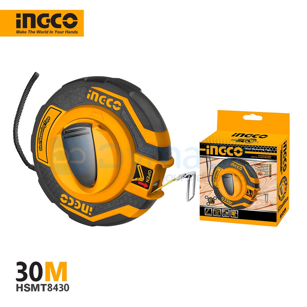 Ruban à Mesurer en Acier 30 m X12.5 - INGCO HSMT8430